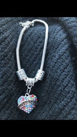 Multi colored Rhinestone sister bracelet