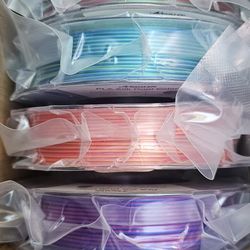 Silk PLA 3D Printer Filament Bundle, Shiny Dual Color Filament 1.75mm Pack