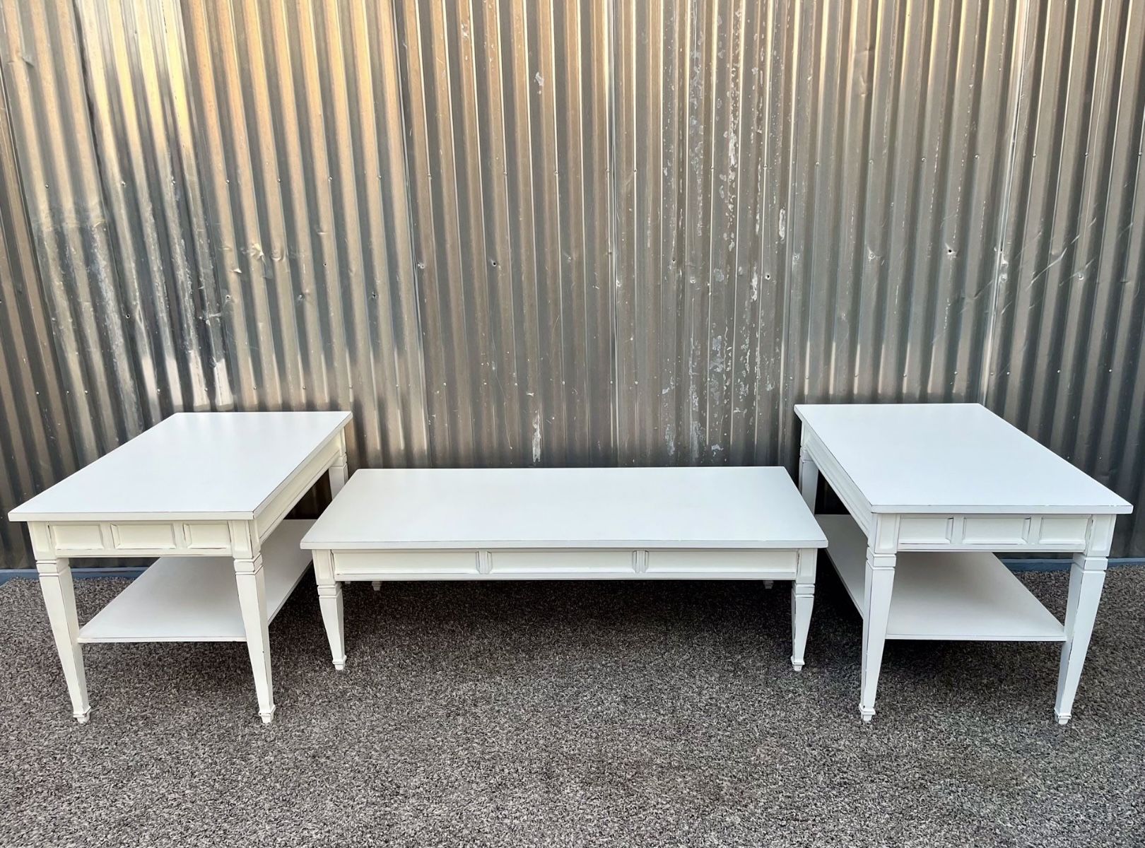 Nice Vintage Bassett 3 Piece Coffee / End Table Set