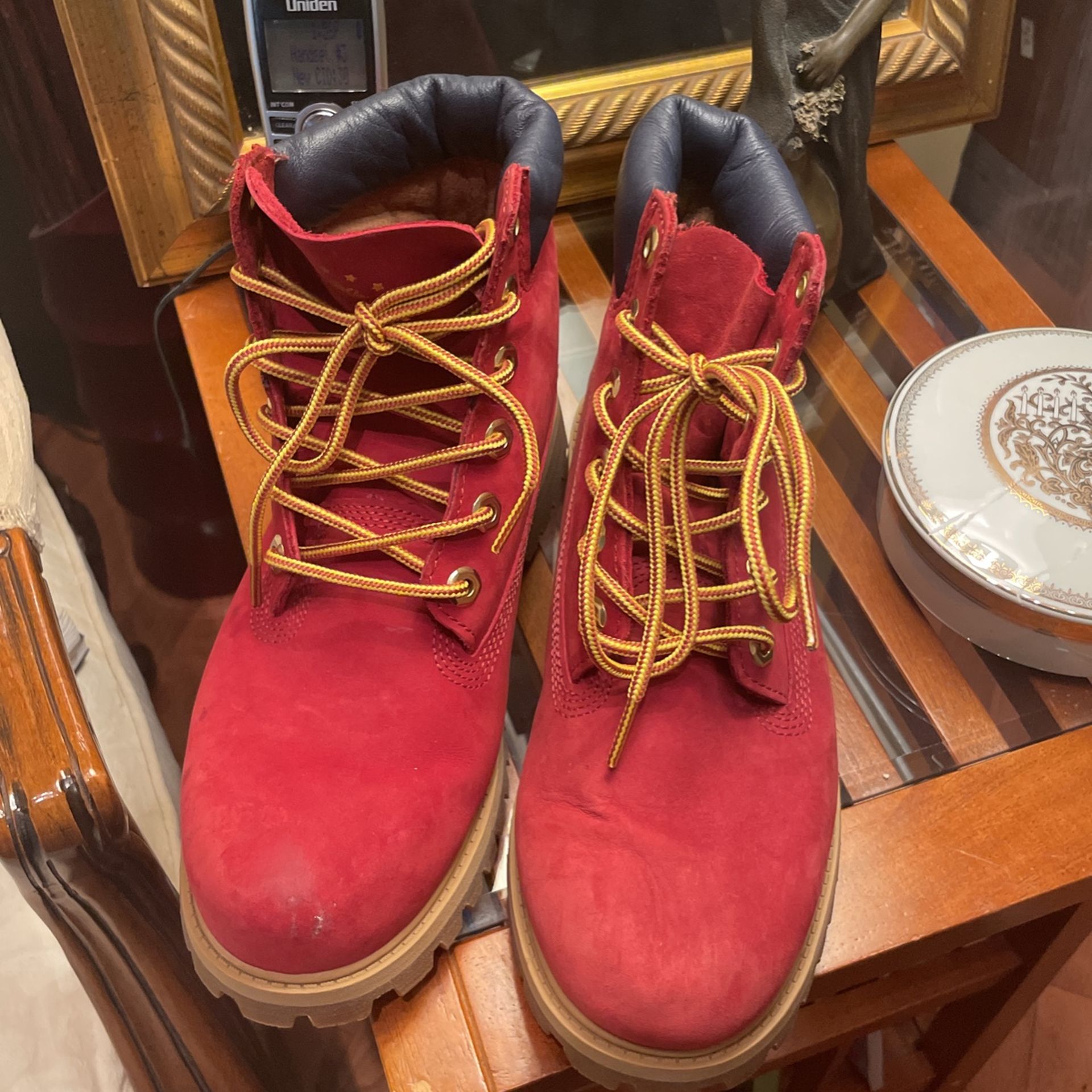 Kids Burgundy Timberland Boots - Sz. 5.5