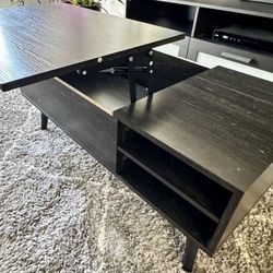 Coffee Table / TV Stand Black Wood
