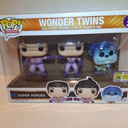 2017 SDCC Exclusive Funko Wonder Twins & Gleek Pop Vinyls 3 PACK 