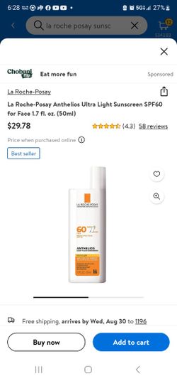 La Roche-posay 60 Face Sunscreen