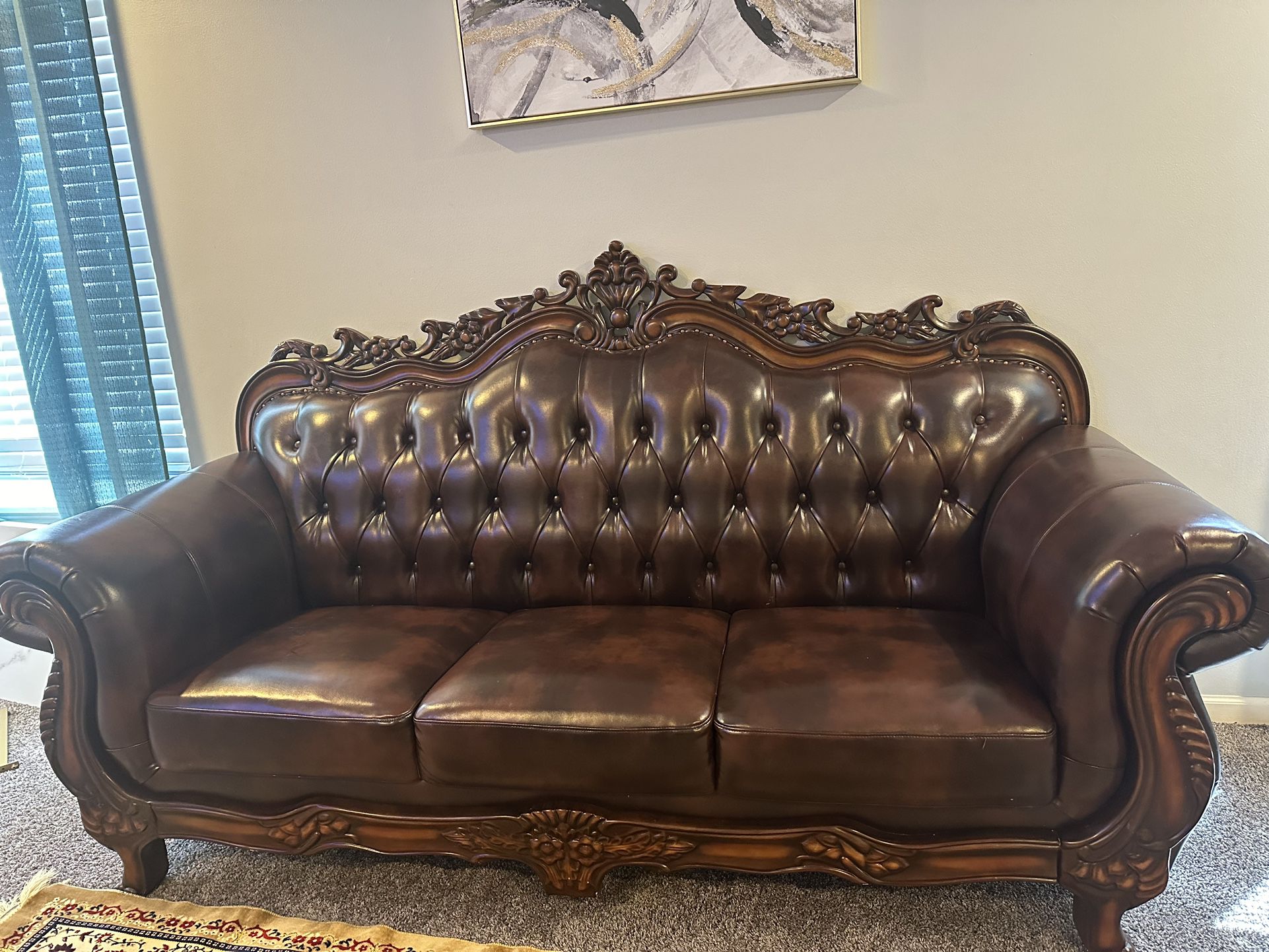 Beautiful Brown Leather Sofas 2 Piece 