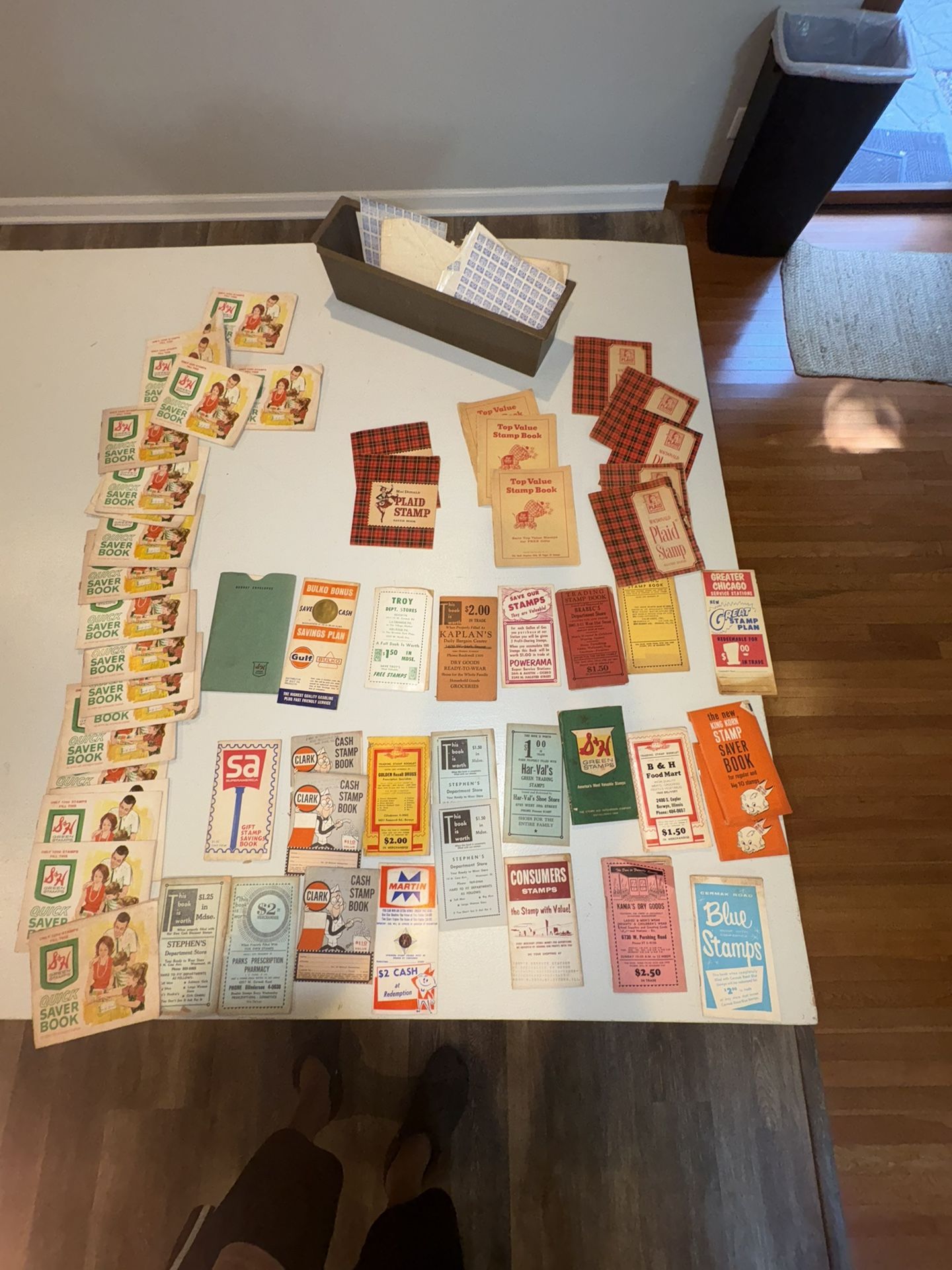 Lifetime supply of S&H Green stamp collection & many other collector saver books department stores  over 50 bucks most of them have stamps in them  Al