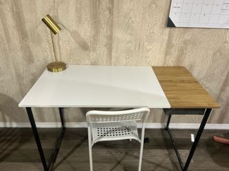 Modern Two-Tone Writing Desk with Storage