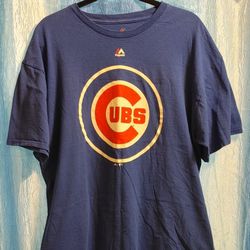 Chicago Cubs Size XL Majestic "LARGE BULLSEYE LOGO" T-Shirt EXCELLENT CONDITION!😇 Please Read Description.