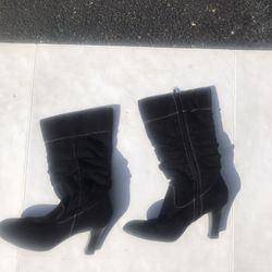 Jada size 9 black womens dress boots fabric upper