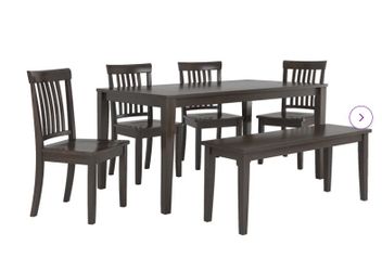Alexa-Mae Solid Wood Table w/seating for 6
