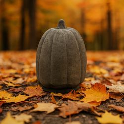 Concrete Pumpkin Statue – Durable Fall & Halloween Decor –