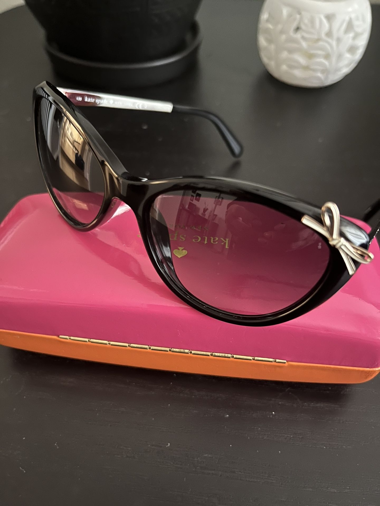 Kate Spade New York Livia Bow On Side Cat-eye Sunglasses In 