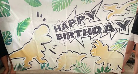 Dinosaur Happy Birthday Backdrop