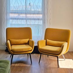 Mustard Yellow Modern Accent Chair Mid Century Armchair