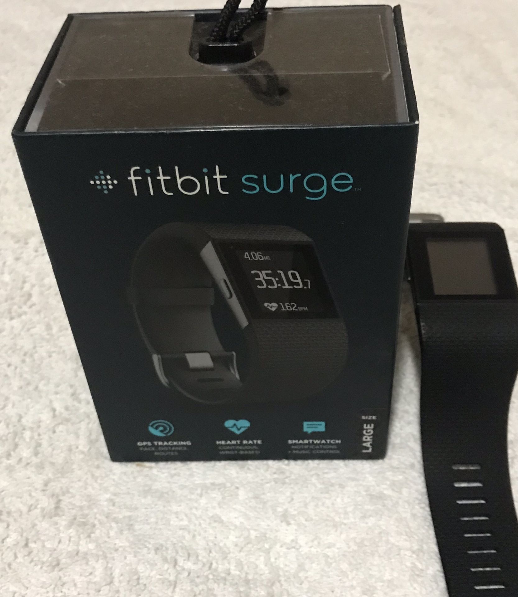 Fitbit Surge Fitness Super watch, Black, Large Sports & Outdoors