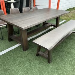 Dining Table With Chairs And Bench