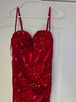 Formal Red Sequins Dress - M