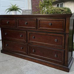 Gorgeous Dark Brown 7-Drawer Solid Wood Dresser by Ashley Furniture 