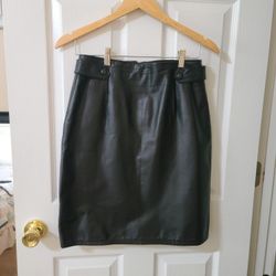 Leather Skirt And Matching Top