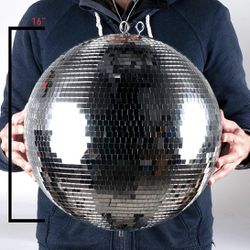 Silver Disco Mirror Ball with Swivel Ring 16