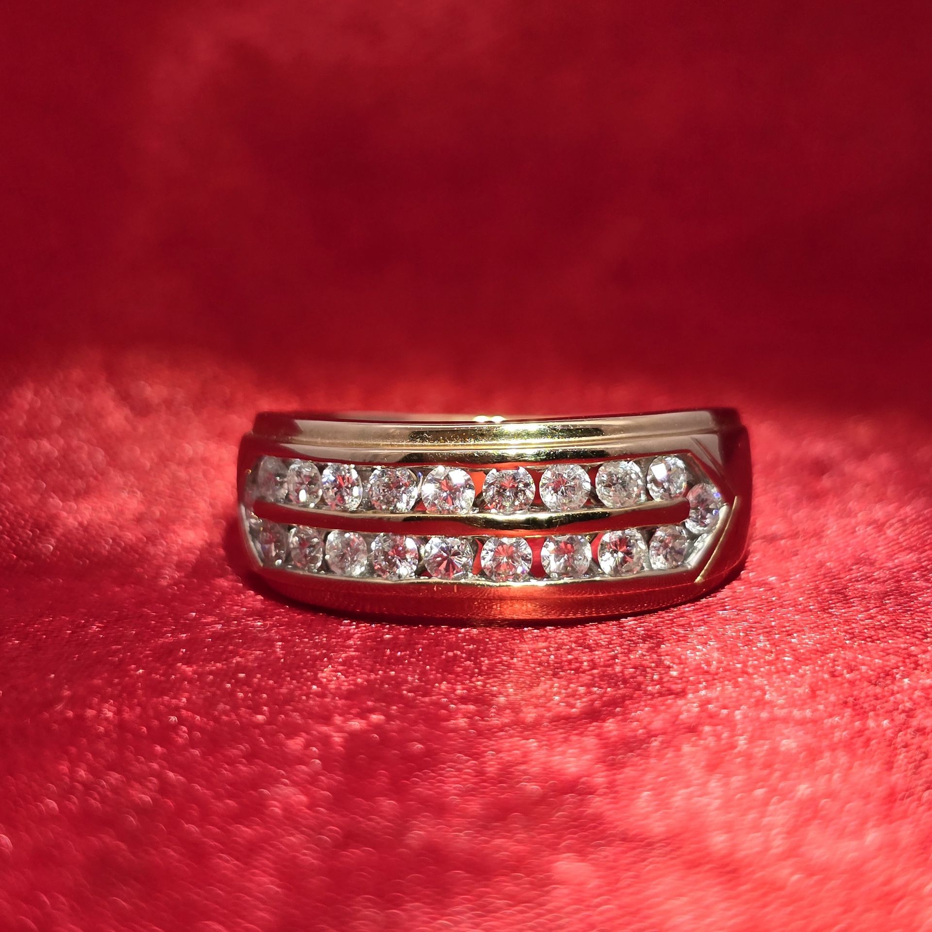 14k Yellow Gold Diamond Round Cut Ring 0.90 ctw