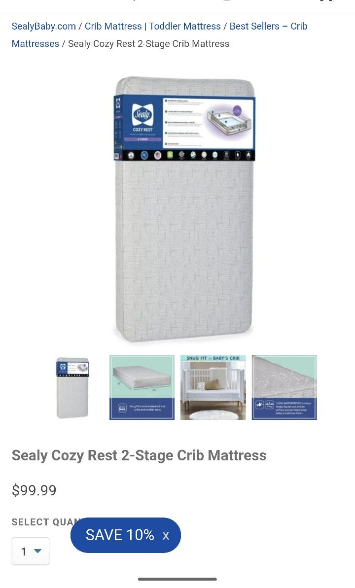 Sealy Cozy Rest 2-Stage Crib Mattress