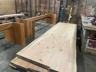 Massive Douglas Fir Live Edge Dining Table. Custom Built