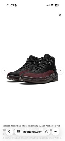 a ma maniére jordan 12 black and maroon