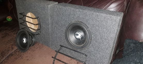($120) RE8 - RE Audio 8" 250w Dual Voice Coil 4Ohm RE Series Subwoofers  + (2) Enclosures + 2 Woofer Guards