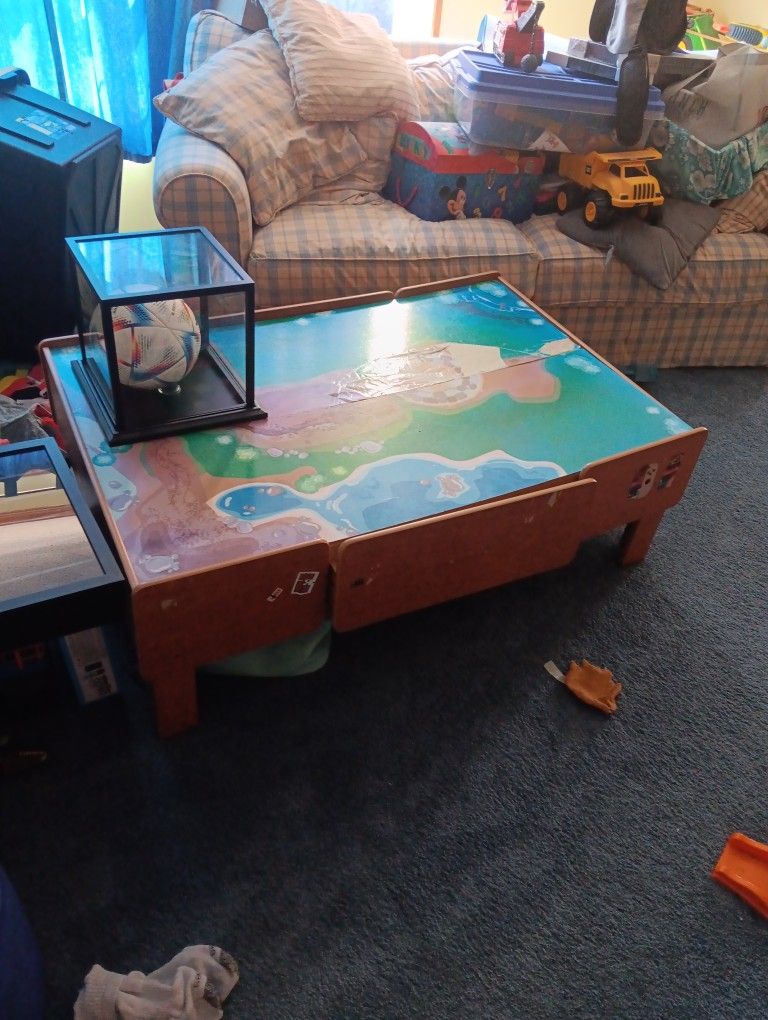 Wooden Train Play Table