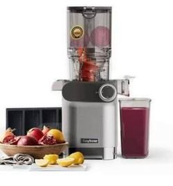 New Cold Press Juicer, 200W Masticating Slow Juicer 4.3" Large Feed Chute Fit Whole Fruits Vegetable