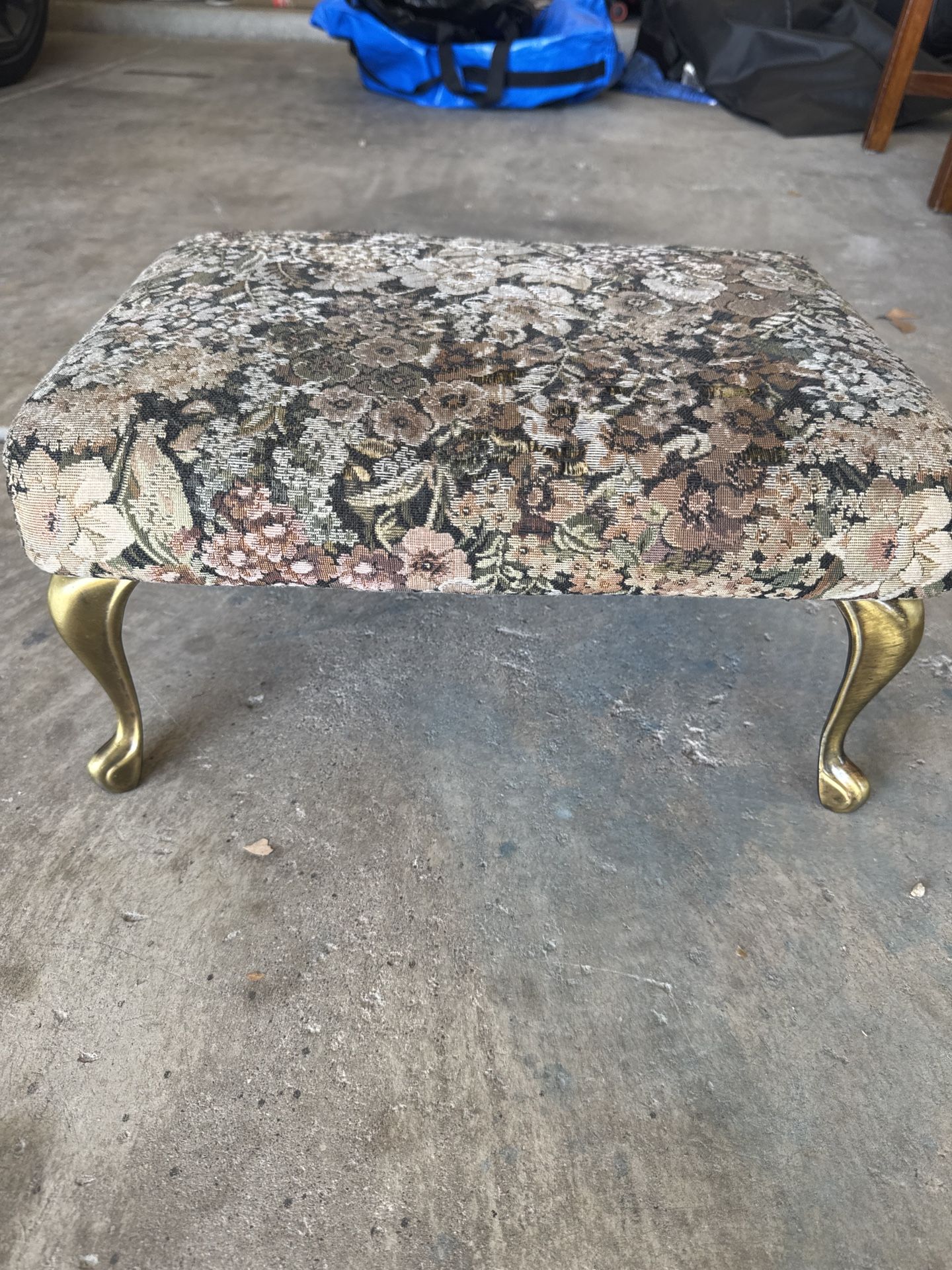 Small Vintage Floral Stool – 8” High x 16” Wide