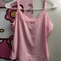 Pink Cropped Cami Top 
