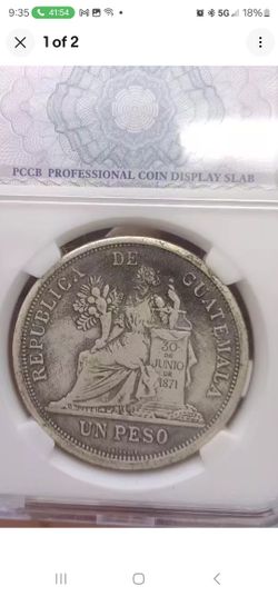 Guatemala - 1894 Large Silver Peso - Nice