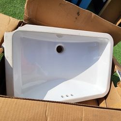 Kohler Undercounter Bathroom Sink White CHIPPED CORNER NEEDS REPAIR 