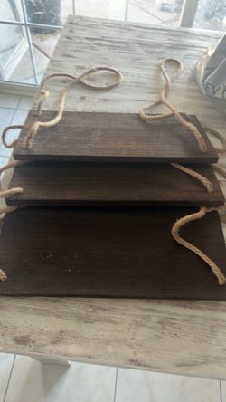 Rustic wood shelf’s with rope