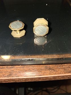Gold-Tone Octagonal Cufflinks Set