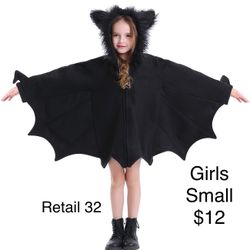 Girls Bat Costume Small Halloween / Disfraz de Murcielago Niñas Chico 