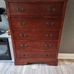 11 pice king size bedroom set, cherry color, with hidden drawers 