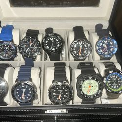 (10)  Citizen Promaster Diving Watches  And Watch Case