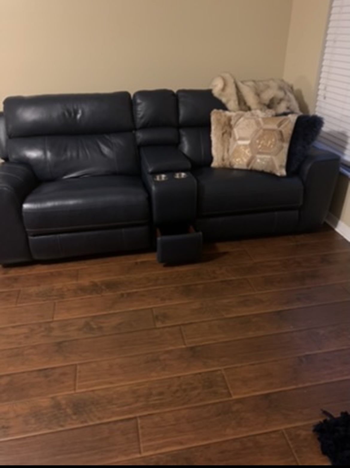 Real Leather Recliner Loveseat Couch