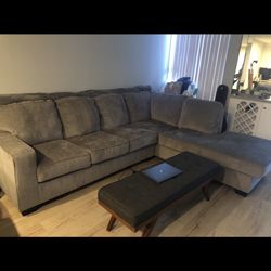 Grey sectional couch with chaise and pullout bed - Ashley furniture Altari sleeper sectional with chaise 