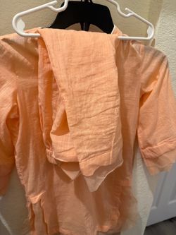 Peach Open-Back Blouse with Tie Detail 6 to 7 years