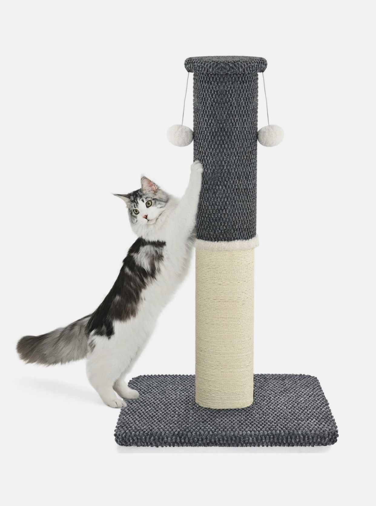 NEW! Cat Tree Scratching Post with Toys – Dark Grey – Easy Build!