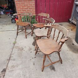 4 Antique Wood Chairs