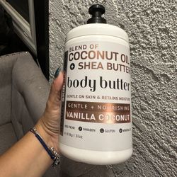 Vanilla Coconut Body Butter with Coconut Oil and Shea Butter, Gentle and Nourishing, Paraben-Free, 31 Oz - 30$ 