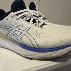 Mens Asics Gel Nimbus 25 White/Illusion Blue Sz 12