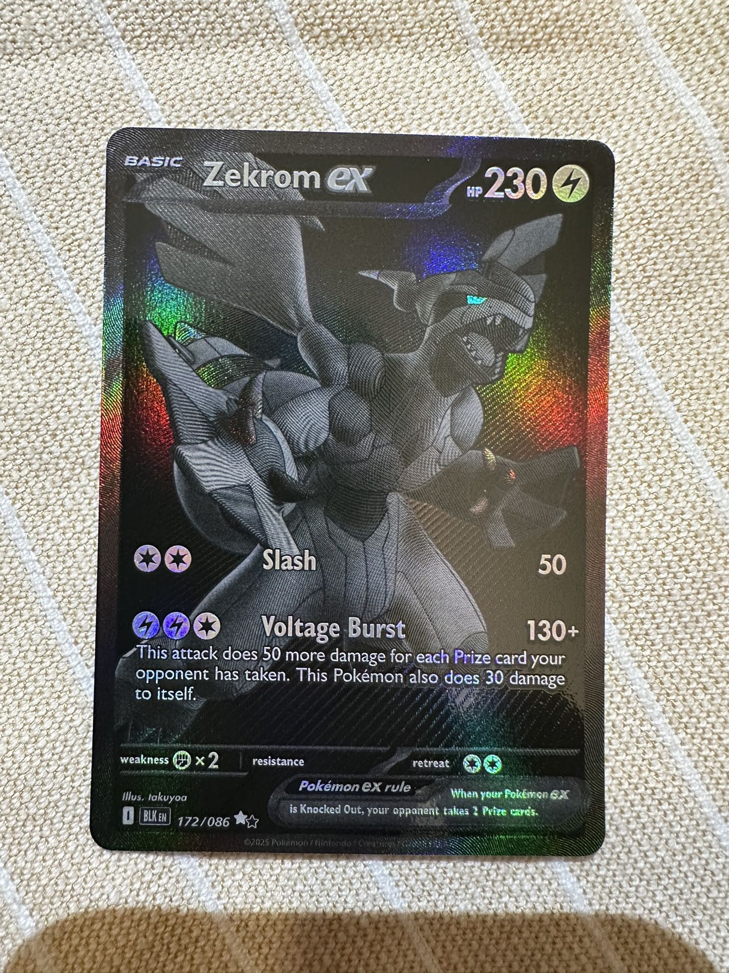 Zekrom ex 172/086 Sv: Black Bolt Holo
