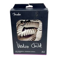 Fender Jimi Hendrix Voodoo Child Coiled Guitar Instrument Cable 30 Ft White