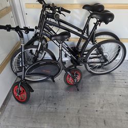 ELECTRIC JETSON SCOOTR w/ 2- MATCHING ROCKRIDER MOUNTAIN BIKES