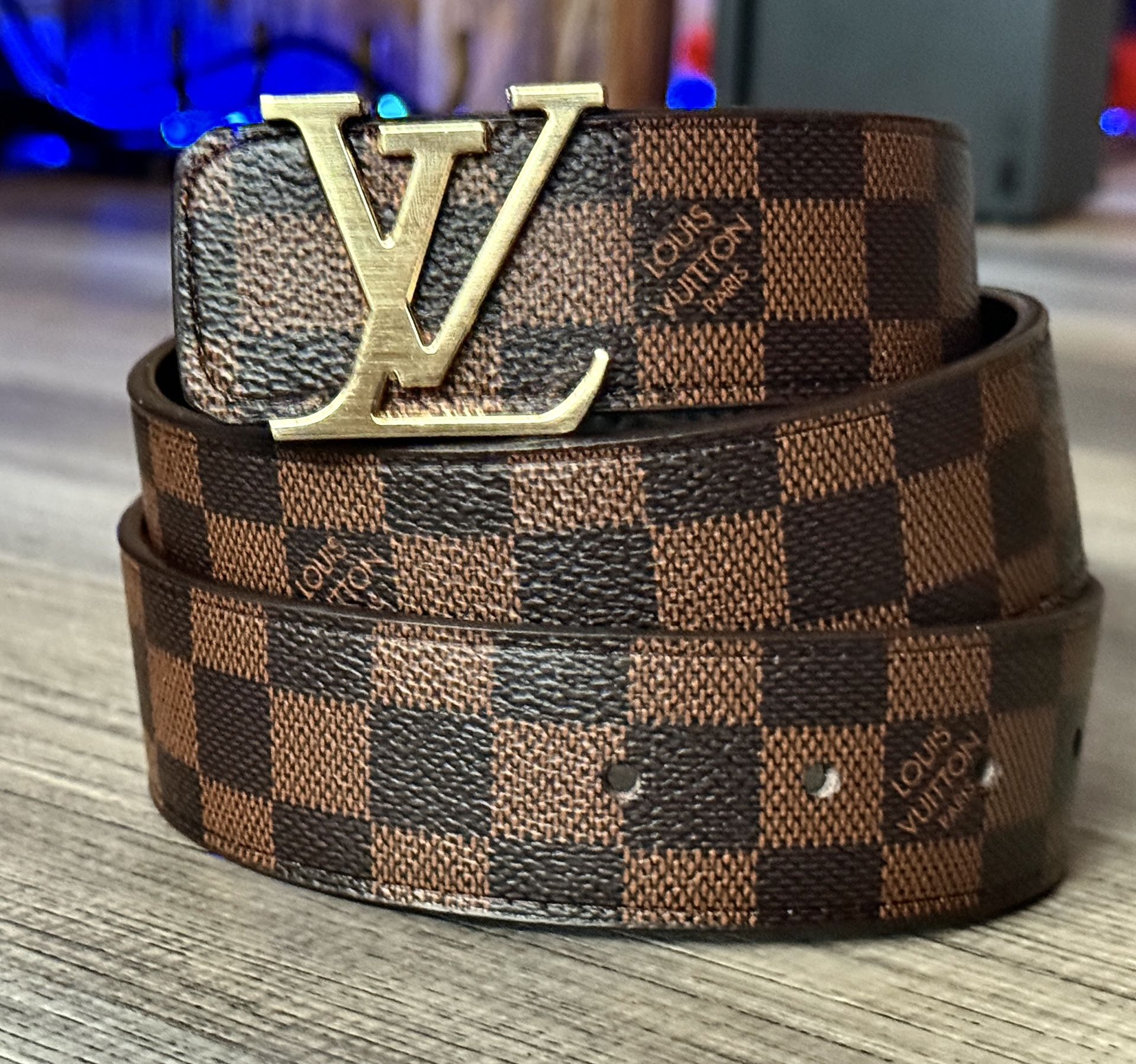 Louis Vuitton Belt Brown With Gold Color